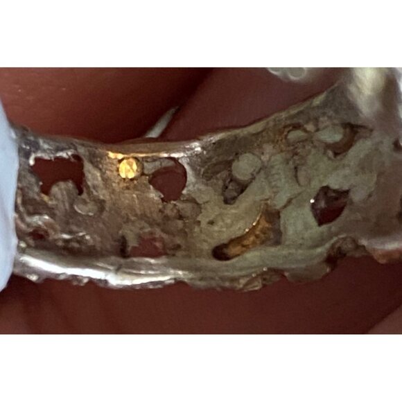 Ring Size 8 Brutalist Design Dome Sterling Silver 925 Women - Picture 10 of 11